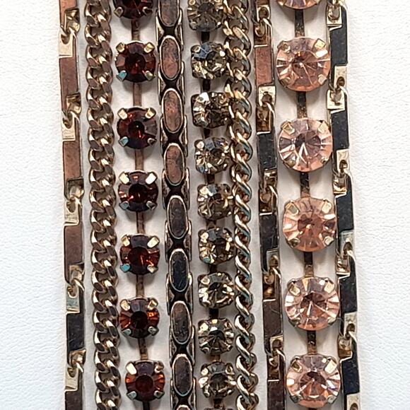 Rhinestone Chain Fringe Tassel Necklace, Made in Vietnam, 20", NWT - Picture 4 of 11